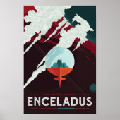 Enceladus Vintage Space Travel Poster (Vorne)