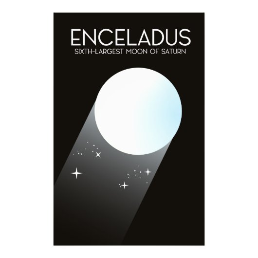 Enceladus Weltraumkunst. Fotodruck (Vorne)