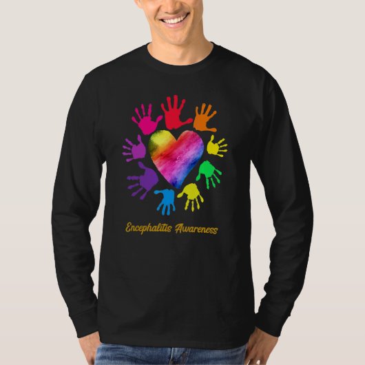 Encephalitis Awareness Hands Encephalitis T-Shirt (Vorderseite)