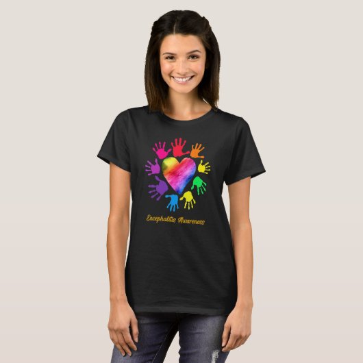 Encephalitis Awareness Hands Encephalitis T-Shirt (Vorne ganz)