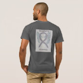 Encephalitis Silver Awareness Ribbon Angel T-Shirt (Schwarz voll)