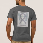 Encephalitis Silver Awareness Ribbon Angel T-Shirt (Rückseite)
