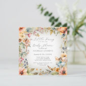 Enchangerée Fairy Fall Floral Mint Girl Babydusche Einladung (Stehend Vorderseite)