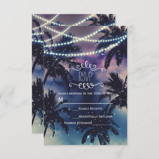 Enchangerée Night Sky Abend Beach Lights UAWG RSVP Karte (Vorne/Hinten)