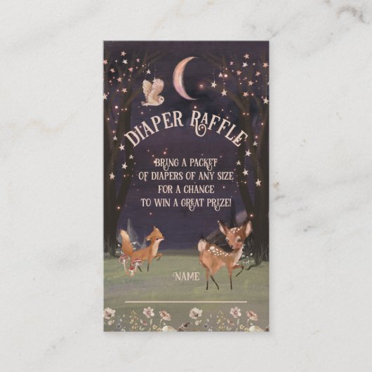 Enchangerée Woodland Moonlight Baby Diaper Visitenkarte (Vorderseite)