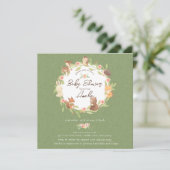 Enchangerie Forest Baby-Dusche Einladung (Stehend Vorderseite)