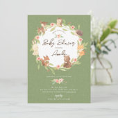 Enchangerie Forest Baby-Dusche Einladung (Stehend Vorderseite)