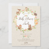 Enchangerie Forest Baby-Dusche Einladung (Vorderseite)