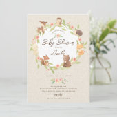 Enchangerie Forest Baby-Dusche Einladung (Stehend Vorderseite)