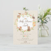 Enchangerie Forest Baby-Dusche Einladung (Stehend Vorderseite)