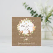 Enchangerie Forest Baby-Dusche Einladung (Stehend Vorderseite)