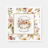 Enchangeriebte Fall Fairy Floral Girl Babydusche Serviette (Vorderseite)