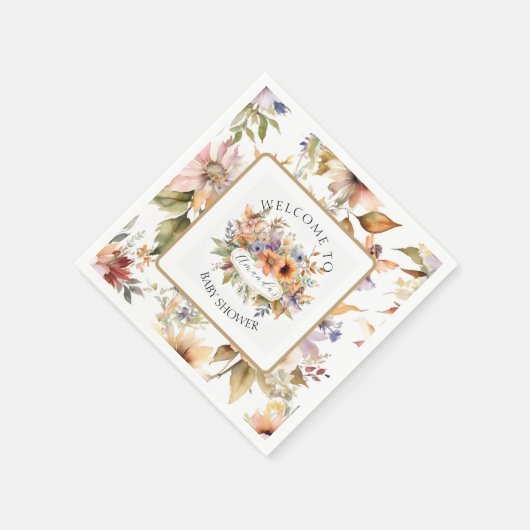 Enchangeriebte Fall Fairy Floral Girl Babydusche Serviette (Ecke)