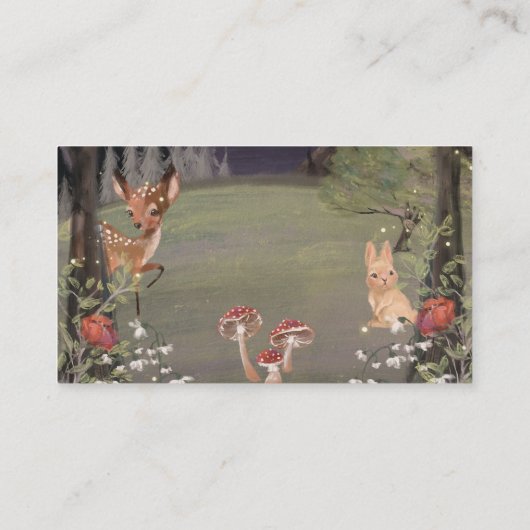 Enchangerissene Woodland Diaper Raffle Babyduschka Begleitkarte (Rückseite)