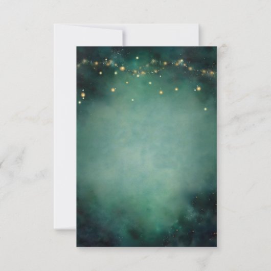 Enchangerman Forest Emerald Gold Fairy Lights Hoch Save The Date (Rückseite)