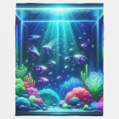 "Enchanted Aquarium Escape" Fleecedecke (Vorderseite)