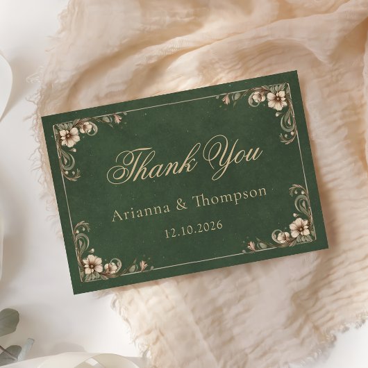 Enchanted Art Nouveau Vintage Wedding Thank You Karte