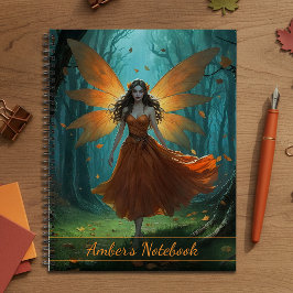 Enchanted Autumn Fairy Thanksgiving Fantasy Art Notizblock