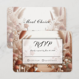 Enchanted Autumn Forest Foxes Wedding RSVP Karte