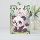 Enchanted Bamboo Panda Dankeskarte (Stehend Vorderseite)