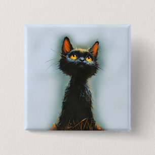 Enchanted Black Cat Button