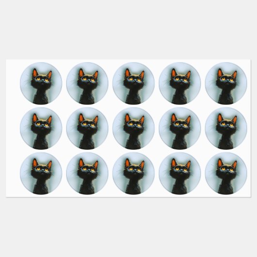 Enchanted Black Cat Etiketten (Blatt)