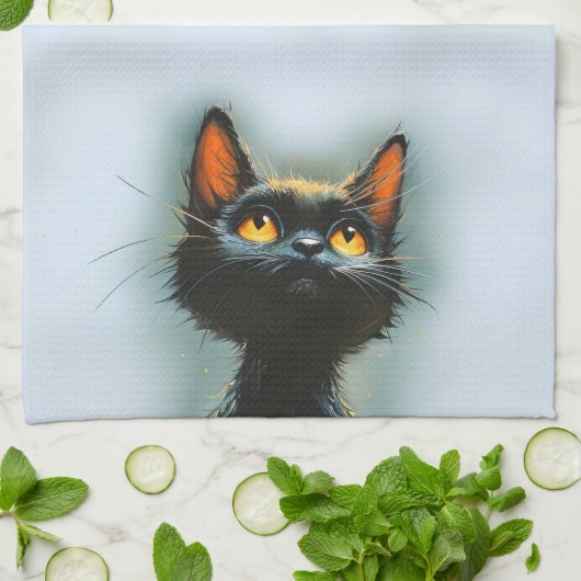 Enchanted Black Cat Geschirrtuch (Gefaltet)