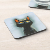 Enchanted Black Cat Getränkeuntersetzer (Linke Seite)