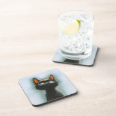 Enchanted Black Cat Getränkeuntersetzer (Rechte Seite)