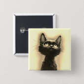 Enchanted Black Cat Golden Button (Vorne & Hinten)