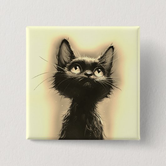 Enchanted Black Cat Golden Button (Vorderseite)