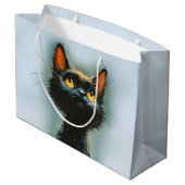 Enchanted Black Cat Große Geschenktüte (Rückseite Schrägansicht)