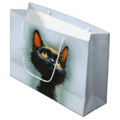 Enchanted Black Cat Große Geschenktüte (Vorderseite Schrägansicht)