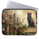 Enchanted Black Cat Library Laptopschutzhülle (Vorderseite)