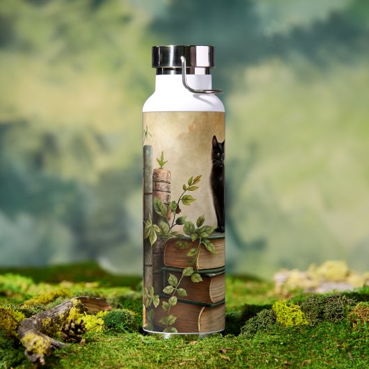 Enchanted Black Cat Library Trinkflasche (Außenbereich)
