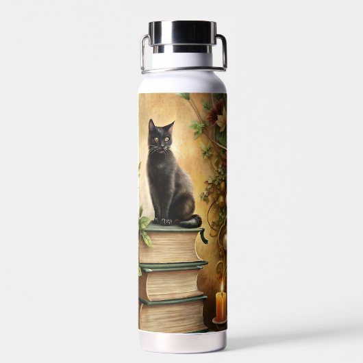 Enchanted Black Cat Library Trinkflasche (Rückseite)