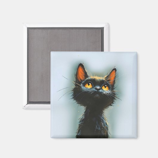 Enchanted Black Cat Magnet (Vorderseite/Rückseite)