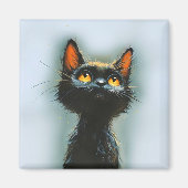 Enchanted Black Cat Magnet (Vorne)