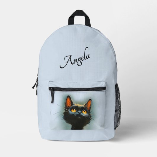 Enchanted Black Cat Personal Bedruckter Rucksack (Vorderseite)