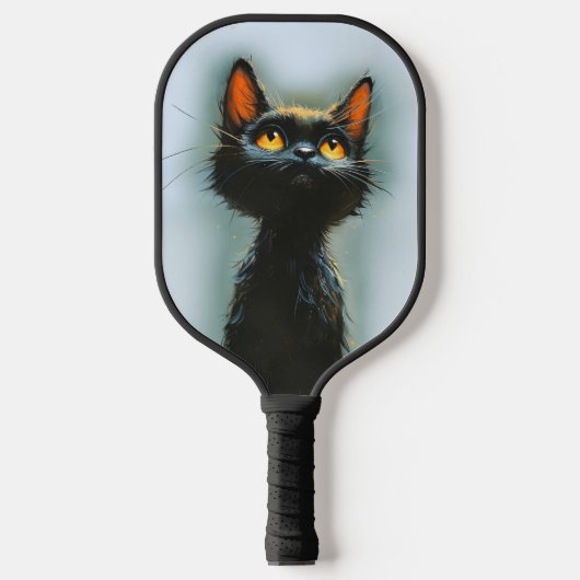 Enchanted Black Cat Pickleball Schläger (Vorderseite)