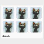 Enchanted Black Cat Quadratischer Aufkleber (Blatt)