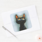 Enchanted Black Cat Quadratischer Aufkleber (Umschlag)