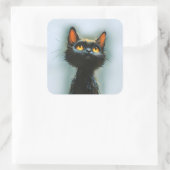 Enchanted Black Cat Quadratischer Aufkleber (Tasche)