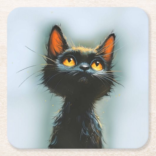 Enchanted Black Cat Rechteckiger Pappuntersetzer (Vorderseite)