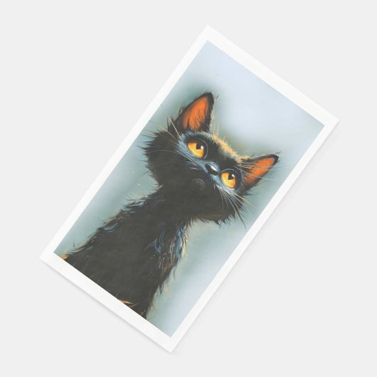 Enchanted Black Cat Serviette (Ecke)