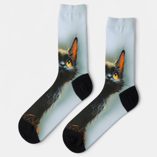 Enchanted Black Cat Socken (Linkes Detail)