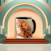 Enchanted Bloom Art Nouveau Woman Tasse