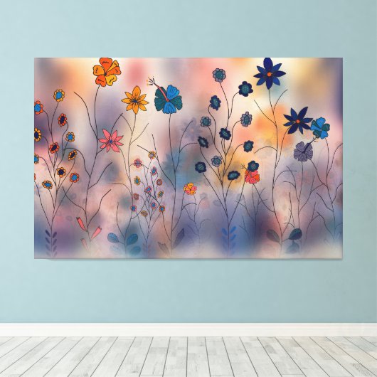 Enchanted Blooming Meadow Leinwanddruck (Insitu (Holzboden))