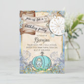 Enchanted Blue Ainderella Fairy Tale Einladung (Stehend Vorderseite)