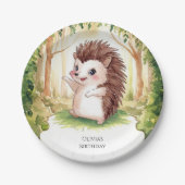 Enchanted Boho Igel Birthday Pappteller (Vorderseite)